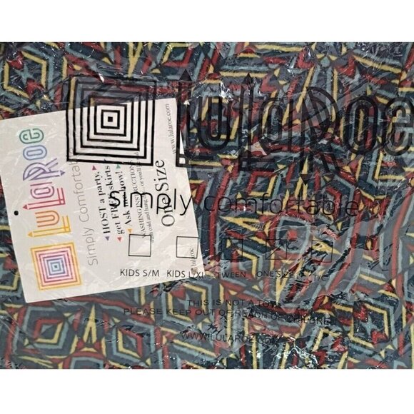 LuLaRoe One Size Leggings Multicolor Geometric Starburst Pattern - Picture 3 of 4